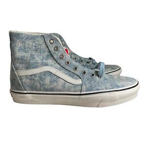 NWT Vans Sk8 Hi Tapered Sneaker Denim Destroy Winter Sky Marshmallow Mens 10